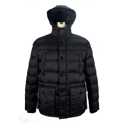 China Winter Mens Breathable Duck Down Jacket With Detachable Hood And Zipper Buttons for sale