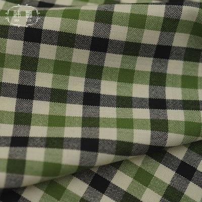 China Sustainable Pattern Wool Gingham Stain Worsted Fabric, Green Grid, Wool Fabric 285g Spring And Fall Fashion Suit Fabric for sale