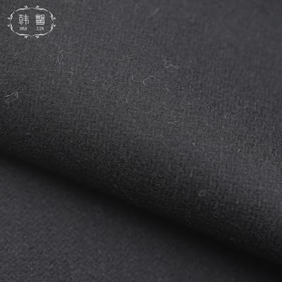 China SIZE Black Rabbit Wool Blended Fabric 800g Thick Spring Autumn Winter Skirt Coat Fabric for sale