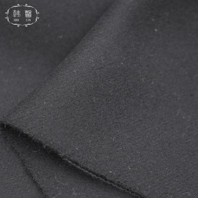 China DIMENSIONAL black melton fabric 750g autumn and winter coat double-sided wool, wool twill for sale