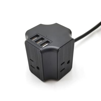 China US 3 Residential / General Purpose Outlets Cube Extension Power Socket Muti-Function Iphone Chargers PD Fast Charging for sale