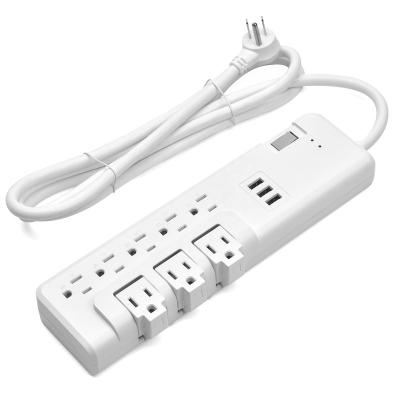 China Easy Installation US 5 Fixed and 3 Outlets Rotary Power Strip with LED Light and USB for sale