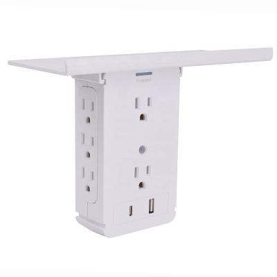 China Easy Installation Wall 8 Outlet Shelf Surge Pad Power Strip Type Usb for sale