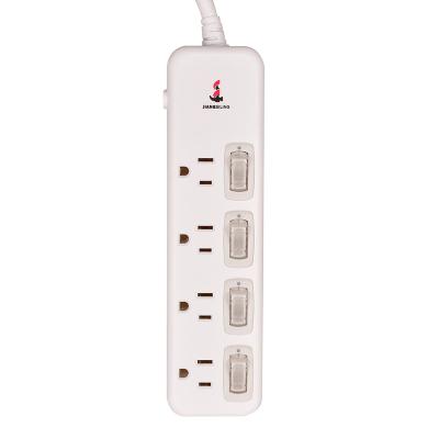 China Residential / General Purpose Surge Protector Overload Protection Socket 4 Outlet Us Standard Power Extension Strip for sale