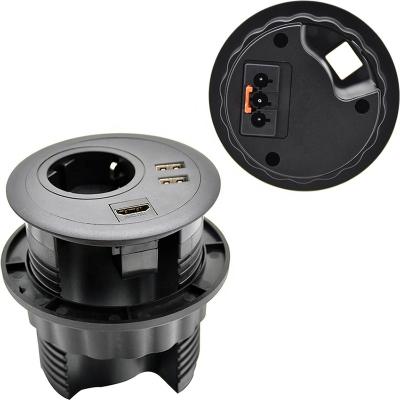 China Residential/Office Multi-Purpose Revolving Socket with 2 USB 5V/2.4A 2*Type-A Ports for sale