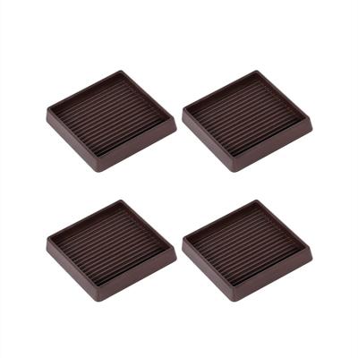 China Protect Square Anti-sliding Wholesale Furniture Rubber Caster Cups Cushion Pads With Floor Anti-sliding Grip for sale