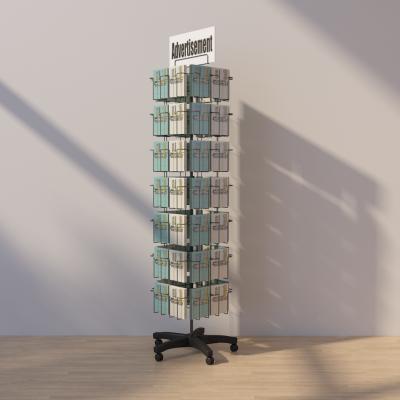 China Modernization stationery store magazine book display rack postcard and business card rotating display stand for sale