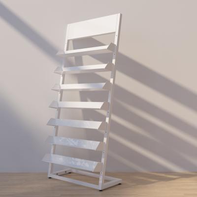 China Modernization Bookstore Metal 7 Layers Display Stand Rack Book For Display Comics for sale