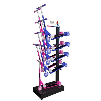 China Wholesale Children's Toy Scooter Kids Storage Rack Retrofit Supermarket Rack Pedal Kick Scooter Display Rack for sale