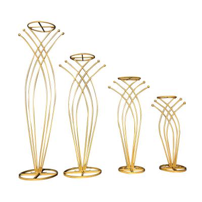 China Modernization Wedding Party Decoration Floor Metal Vase Column Flower Stand Wedding Decoration Gold Flower Stand for sale