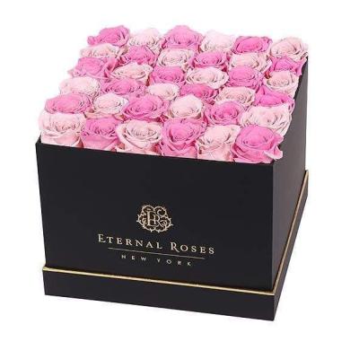 China Recyclable Transparent Window Square Flower Gift Box Portable Flower Gift Box for sale