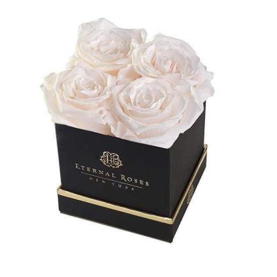 China Recyclable Handmade Preserved Flower Packaging Square Hat Box With Logo for sale