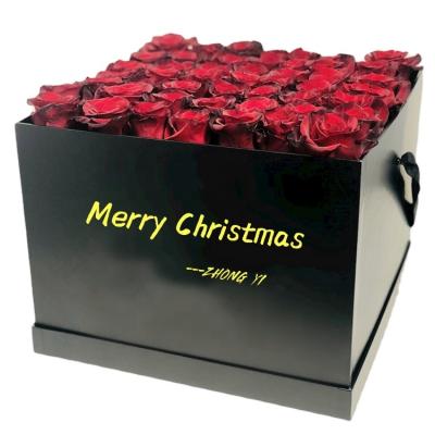 China Christmas Logo Recyclable Waterproof Recyclable Cardboard Paper Packaging Custom Flower Box For Gift for sale