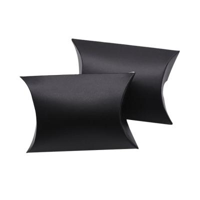 China Recyclable Custom Logo Printed Hair Extension Small Black Pillow Paper Box Hot Stamping Packaging With Handle for sale