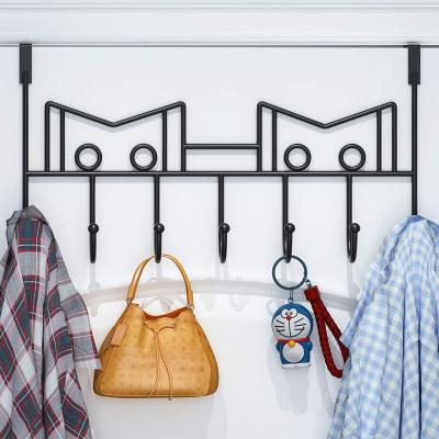 China Sustainable Iron Over The Door Hanger Space Saving 7 Heavy Duty Hooks Hanger For Kitchen Bathroom for sale