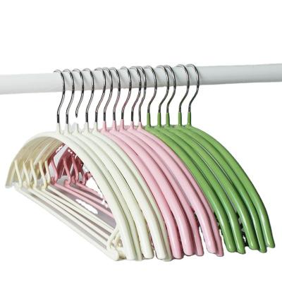 China CLASSIC PVC Coated Wide Shoulder Semicircle Multifunctional Metal Hanger for sale