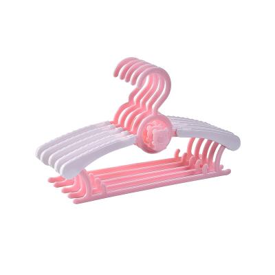 China CLASSIC High Quality Plastic Clothes Hanger Baby Kids Telescopic Plastic Clothes Hanger For Kids Room for sale