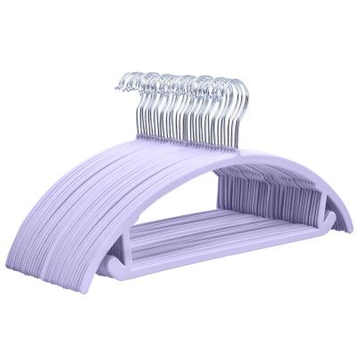 China CLASSIC Purple 0.6cm Velvet Hangers For T-shirts Wide Shoulder Velvet Hanger Seamless for sale