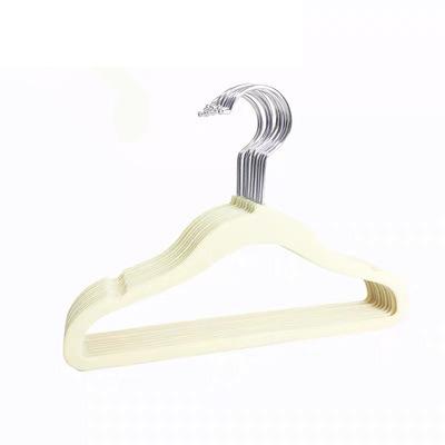 China CLASSIC Light Yellow 0.6cm Velvet Hangers Light Weight Durable for sale