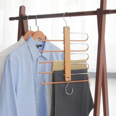 China New Color CLASSIC Wooden Wooden Hanger Curve Explosive Models Universal Wooden Hanger for sale