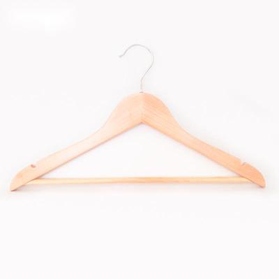 China New CLASSIC Natural Wood Coat Hanger Coat Hanger Eco-friendly And Healthy Paintless Wood for sale