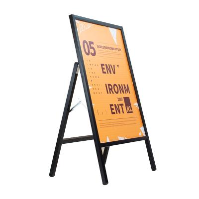 China Indoor Outdoor Advertising / One Frame Sandwich Board Signs A1 Advertising Board Iron Poster Stand for sale