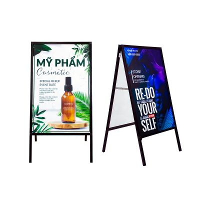 China Sidewalk Aluminum Indoor Outdoor Advertising / Signs A Frame Sign Holder Metal Sandwich Board for sale