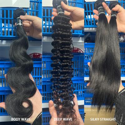 China Wholesale Good Quality Raw Unprocessed 100% Virgin Hair Natural Color 3 Hair Cuticle Aligned Brazilian Hair Deep Wave Wave Virgin Hair Bundles for sale