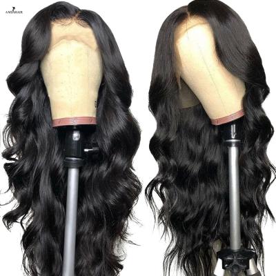 China Body Wave 150%, 180%, 200%, 250%Density Human Lace Front Wigs , Grade 10A Silky Straight Pre Plucked 4*4 13x4 13x6 Transparent Frontal Wig for sale