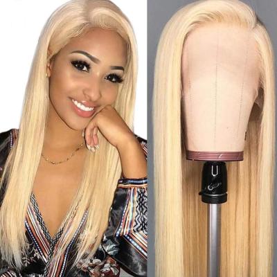 China Transparent Wave 613 Blonde Silky Straight Full Lace Wig Unprocessed Blonde 613 Brazilian Straight Human Hair Wigs 100% Full Lace Front Wig for sale