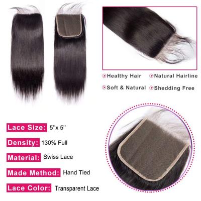 China Hot Selling Silky Straight AMLHAIR Wave Cuticle Aligned Human Hair 4x4 5x5 Hd 100% Virgin Lace Closure for sale