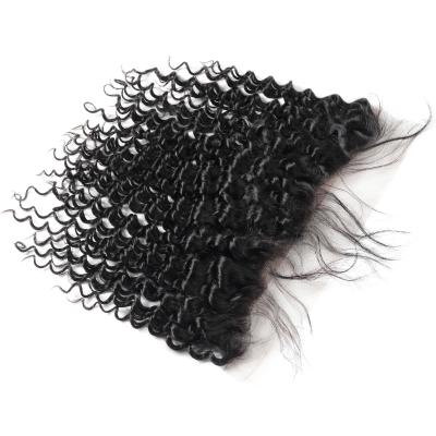 China AML Invisibal Super Thin Human Wholesale Brazilian Deep Wave Full Wave Cuticle Aligned Hair And Swiss Transparent Lace Frontal for sale