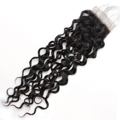 China 100% Virgin Human Hair Clear Lace Closure 1B/4x4 5x5 6x6 Unprocessed Curly Cuticle Aligned Small Knots Brazilian Hair 1B/4x4 5x5 6x6 for sale