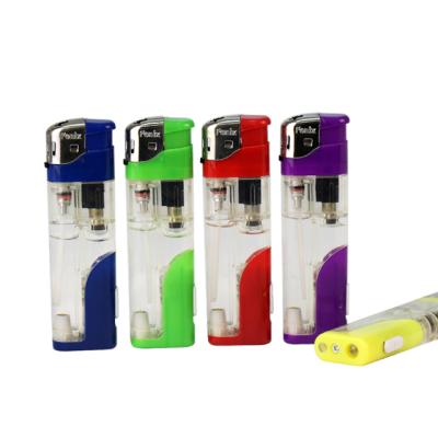 China EX-2022s Button Gas Plastic Transparent Electronic Tank Lighters Refillable Gas Lighter for sale