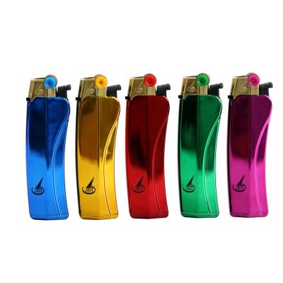 China EX-4203 Flint Refillable Flint Lighter Clear / Transparent Cigarette Lighter Good Quality Flame Plastic Gold Lighter for sale