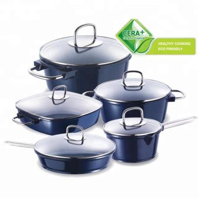 China Sustainable Diameter EX-ST09 Cast Aluminum Cookware Sets Inner And Outer With Ceramic for sale