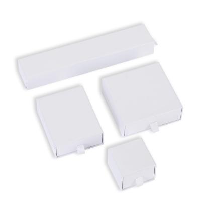 China White Jewelry Box Side Drawer Specialty Paper Box Storage Jewelry Boxes For Rings Necklaces Bracelets Earrings Jewelry Set for sale