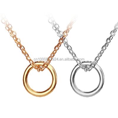 China Fashion Jewelry Karma Circle Eternity Pendant Necklace Clavicle Chains Fashion Statement Necklace for sale