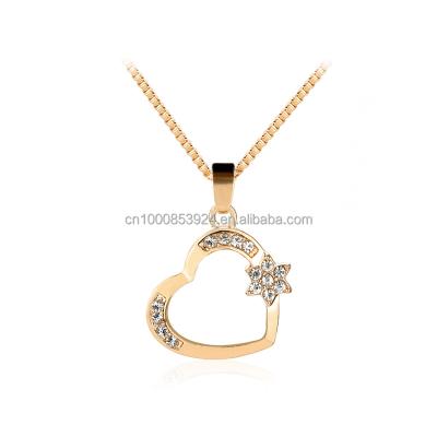 China Two Tone Heart Choker Fashion Jewelry Love Pendant Necklace For Kid for sale