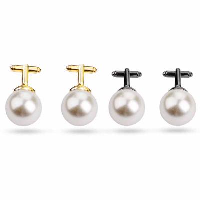 China New Arrival French High Quality Jewelry Cufflinks Big Pearl Cufflinks Cuff Link Men's Cufflinks Cufflinks for sale