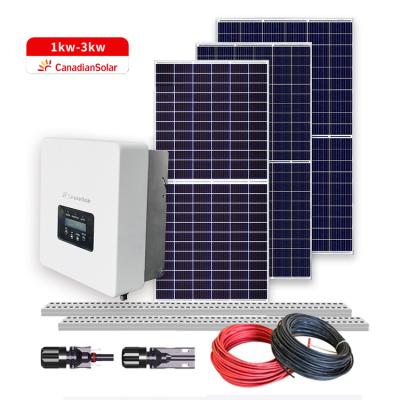 China Good quality 3kw silicon solar system home hot sale canadian polycrystalline solar kit for sale