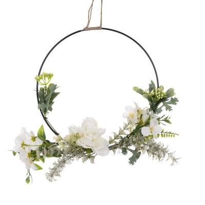 China Natural Hot Selling Tea Touch Wall Hanging Garland Artificial Flower Hand Holding Bouquet Home Wall Decoration for sale