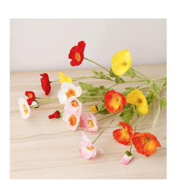 China Wholesale Touch Natural Rose Poppy Flower Corn Poppy White Artificial Wedding Flower Arrangement for sale