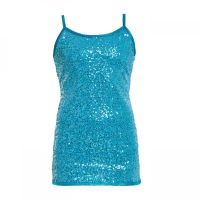 China Eco-Friendly Girls Summer Dresses Cute Pageant Dresses Customized Camisole Sequin Dance Top Dance Dress for sale