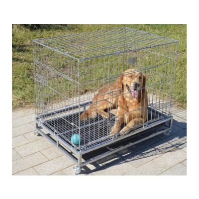 China Breathable Wholesale Square Tube Folding Large Stainless Dog Cage for sale