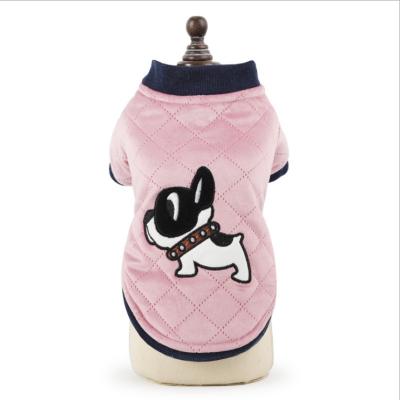 China Viable wholesale clothes new autumn and winter dog clothes velor quilted embroidery biped custom dog clothes for sale