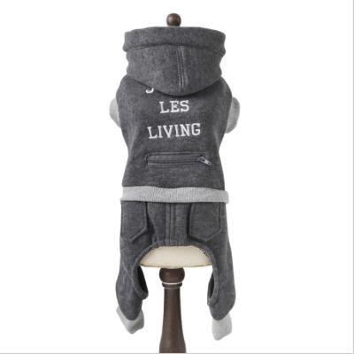 China Viable Quality Wholesale Embroidery Winter Dog Clothes Hooded Quadruped Pet Clothes for sale