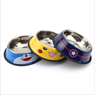 China Manufacturers Pet Food Bowl Dog Cat Bowl Cartoon Stainless Steel Pet Bowl Viable Feeder for sale