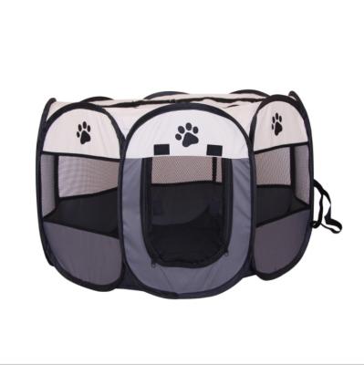 China Breathable Outdoor Oxford Cloth Pet Octagonal Fence Pet Tent Folding Pet Cage Tent for sale