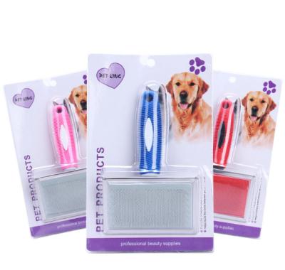 China Viable Wholesale Hot Sale Powder Blue Pet Grooming Brush Travel Queue Rubber Dog for sale